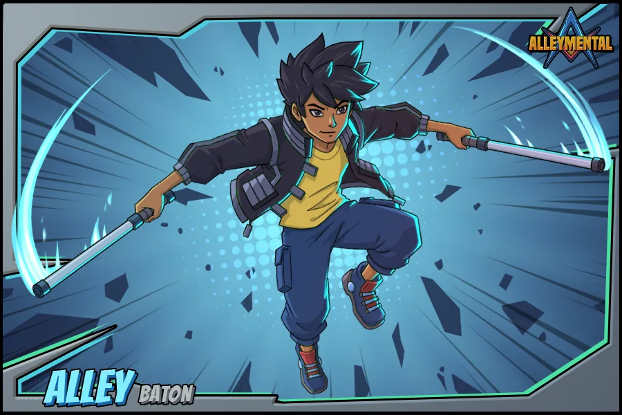 Alley card with the batons